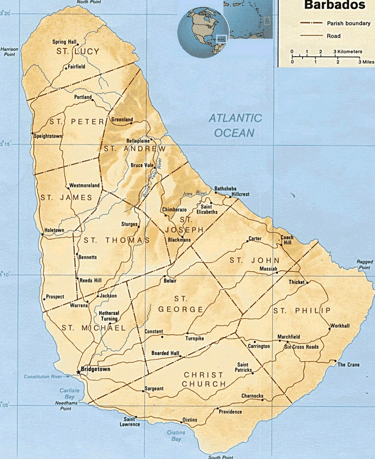 barbados map